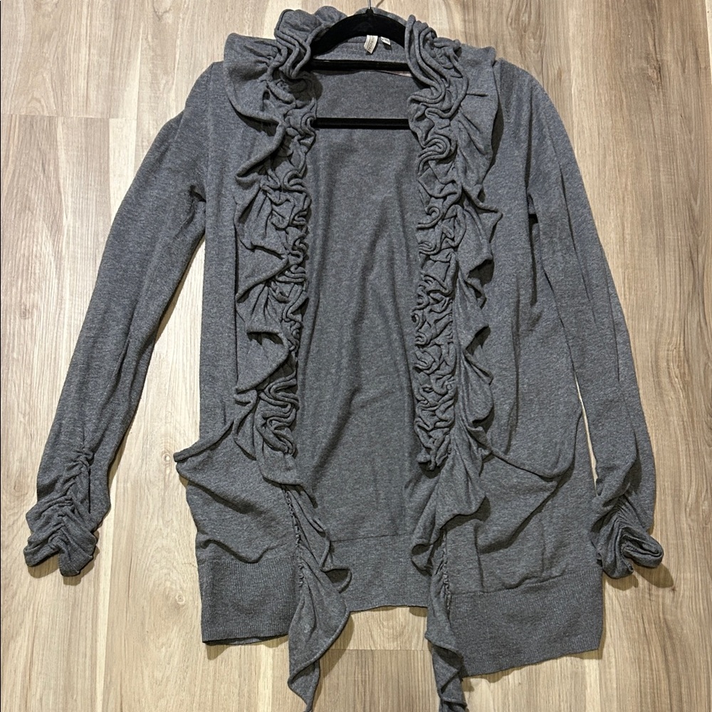 Madison Gray Ruffled Women's Sweater